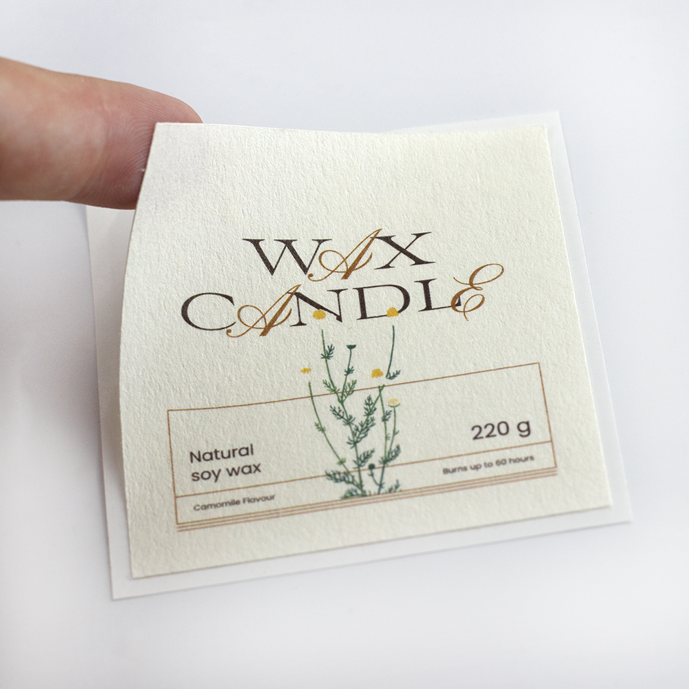 Personalised Candle Label - Custom Logo Printing Adhesive Sticker Luxury