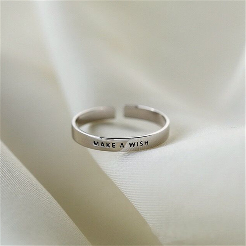 Initial Ring Custom - 925 Sterling Silver Make A WISH