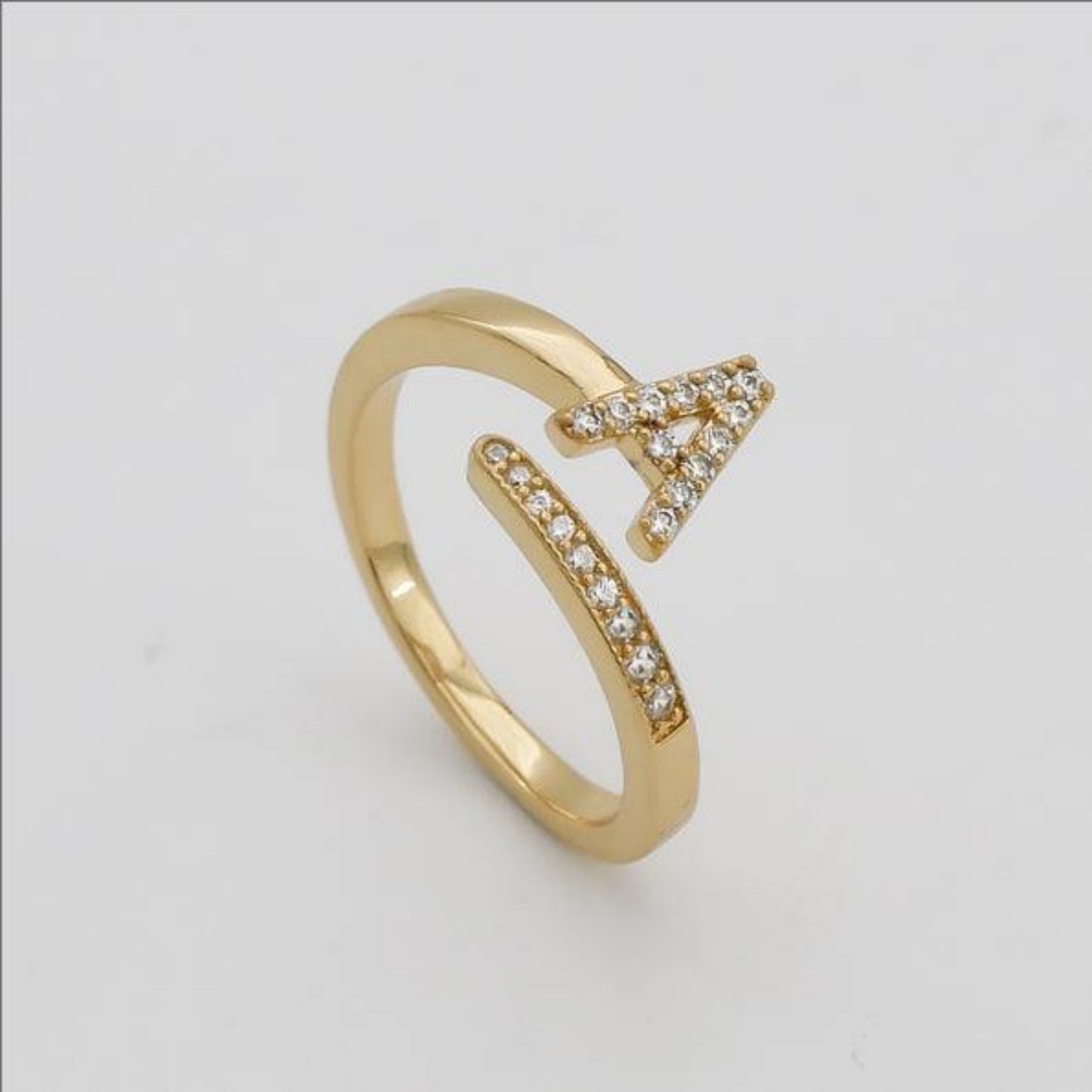 Initial Ring Custom - Custom Initial Ring Personalized Gold Plated