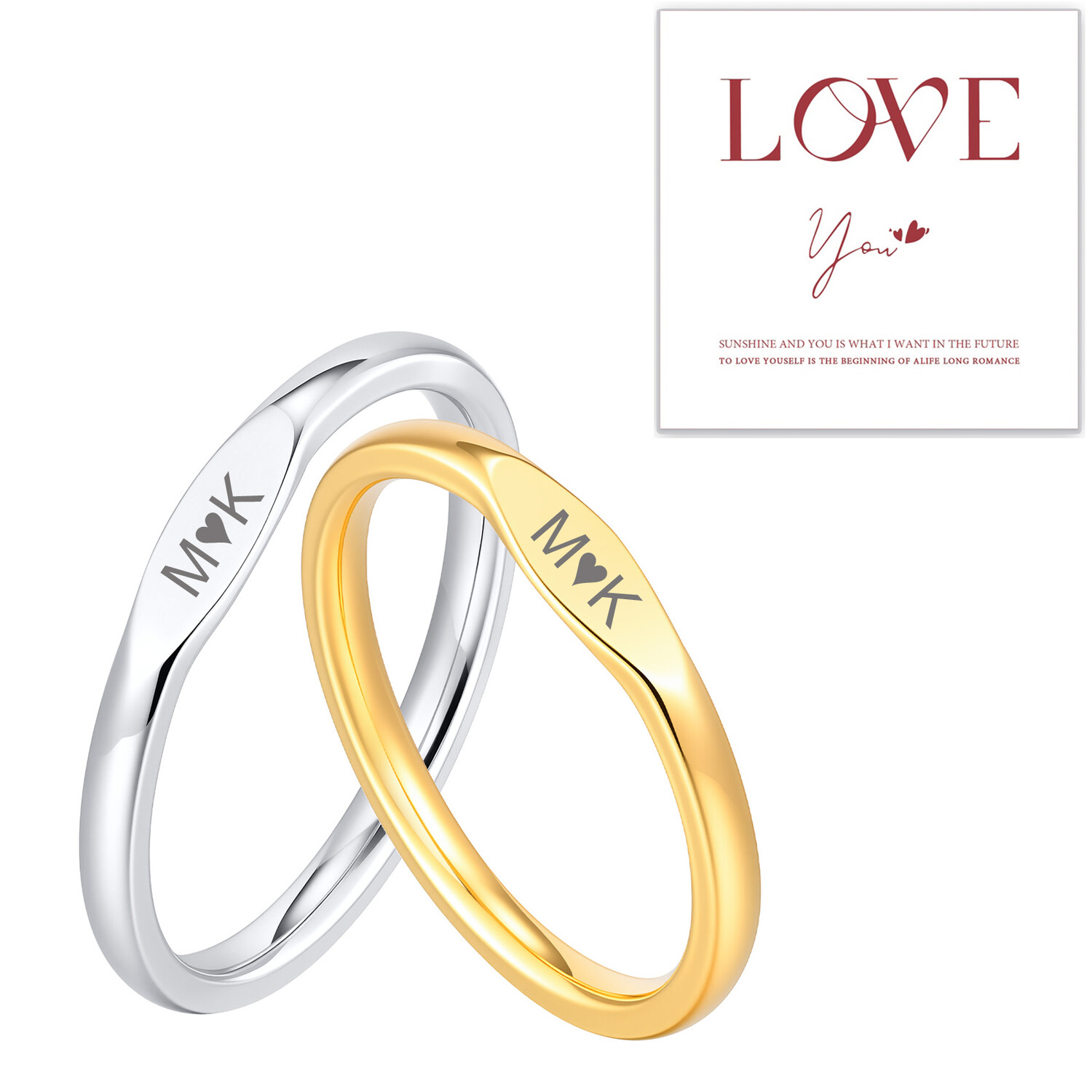 Initial Ring Custom - Minimalist Couple Ring for Men Women,Engrave