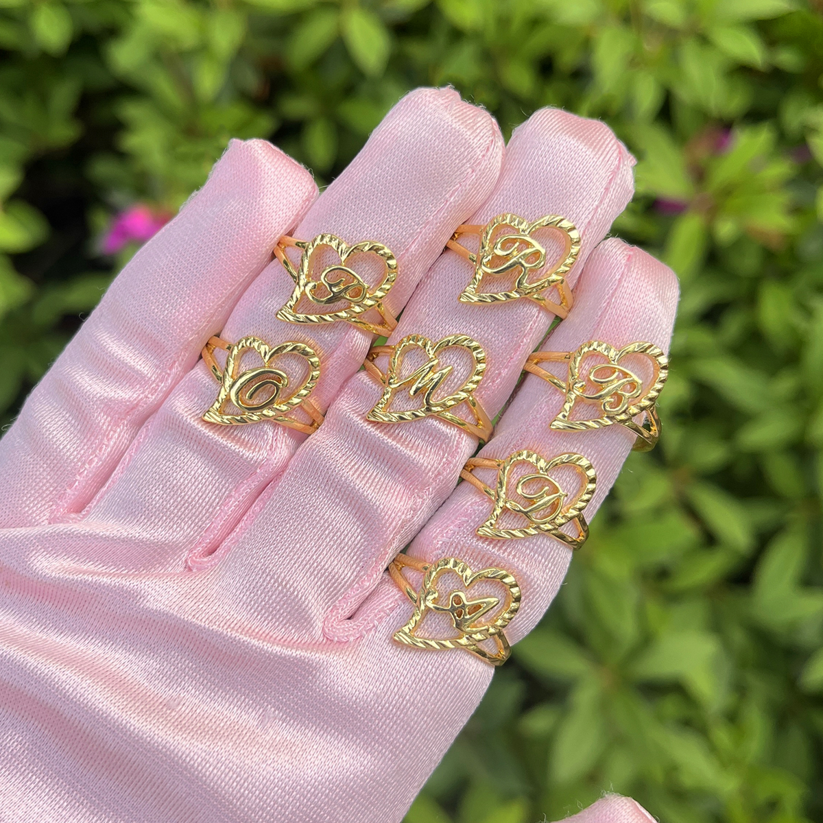 Initial Ring Custom - Wholesale Custom 26 Initials Heart Ring
