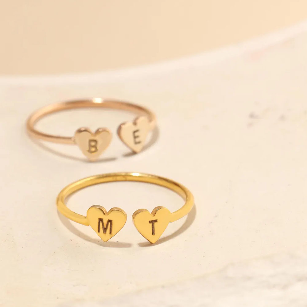 COOLTIME Custom Heart Initial  – обзор и цена Initial Ring Custom