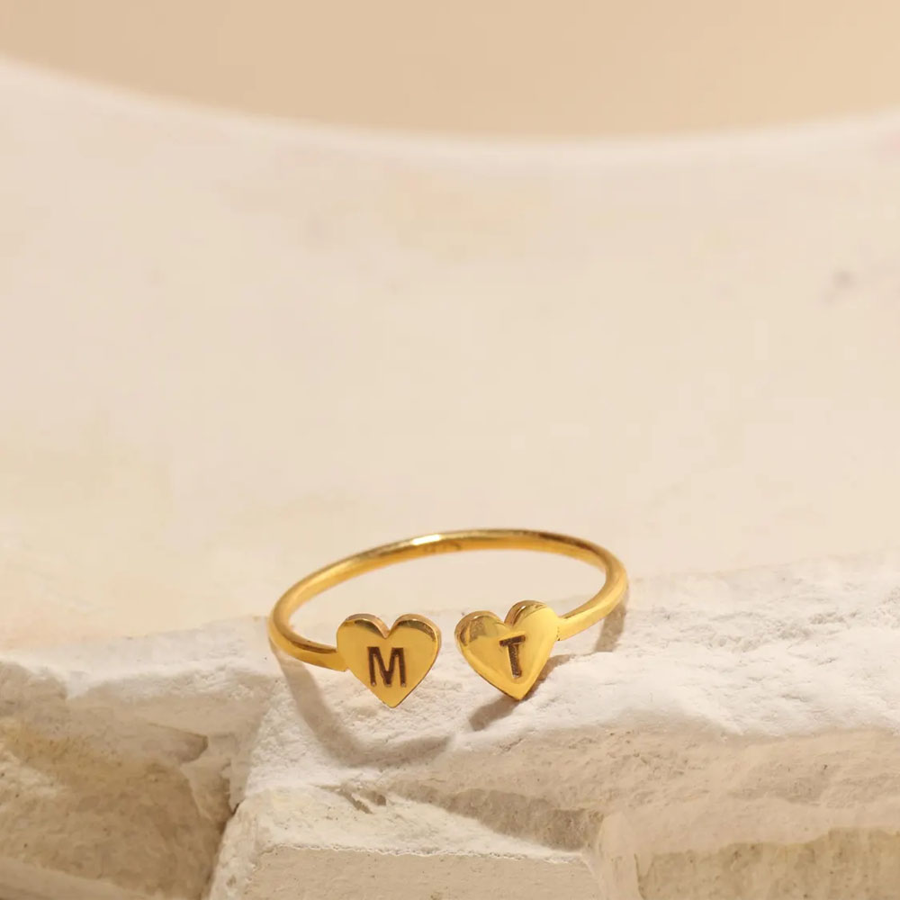 COOLTIME Custom Heart Initial  – обзор и цена Initial Ring Custom