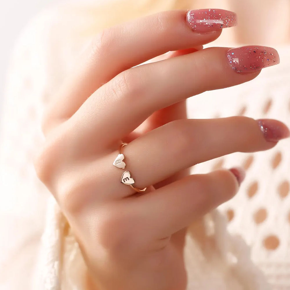 COOLTIME Custom Heart Initial  – обзор и цена Initial Ring Custom