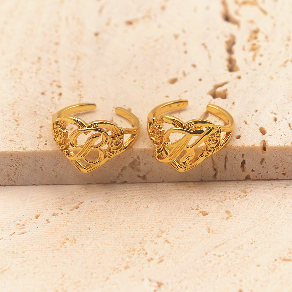 Gold Personalized Initials Hea – обзор и цена Initial Ring Custom