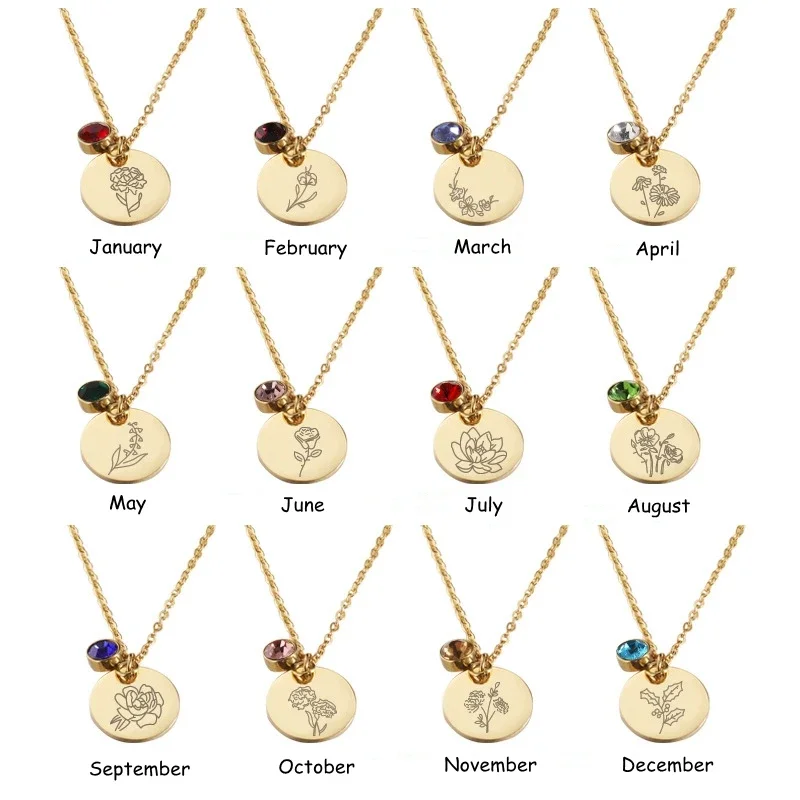 Birth Month Flowers Clipart Fl – обзор и цена Birth Flower Necklace