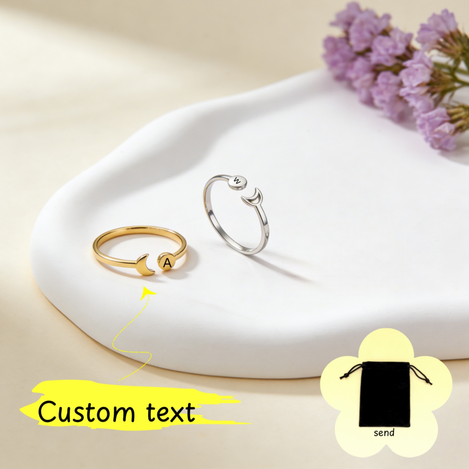 Customized Name A-Z Initial Re – обзор и цена Initial Ring Custom