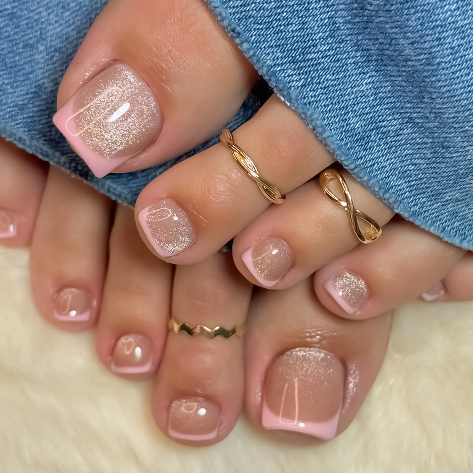 Nude Pink Color Fake Toenails  – обзор и цена Pressed Flower Art