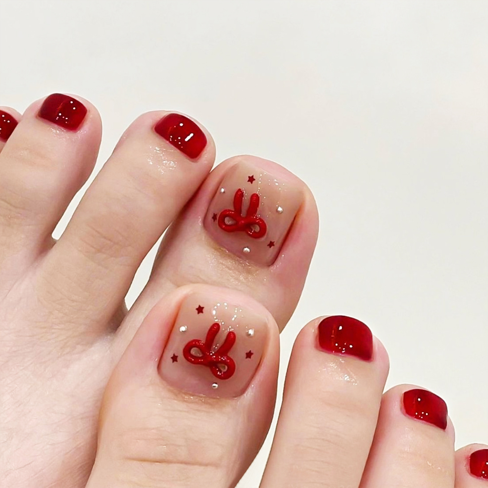 Nude Pink Color Fake Toenails  – обзор и цена Pressed Flower Art