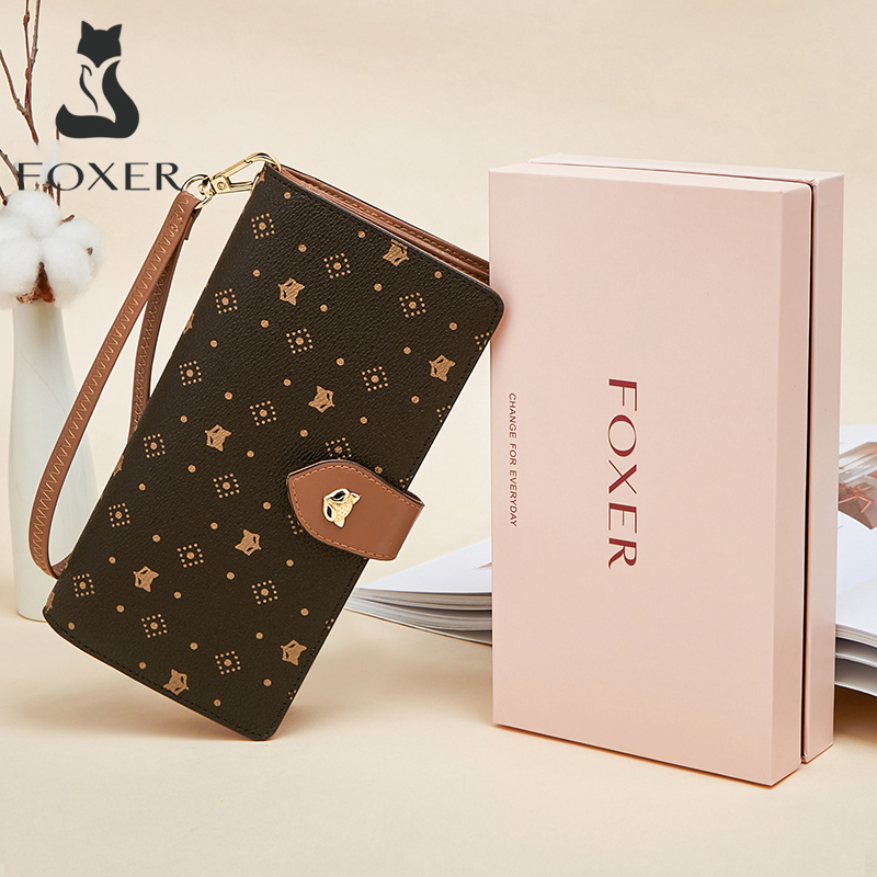 FOXER Women Long Wallet Card & – обзор и цена Monogram Keychain Leather