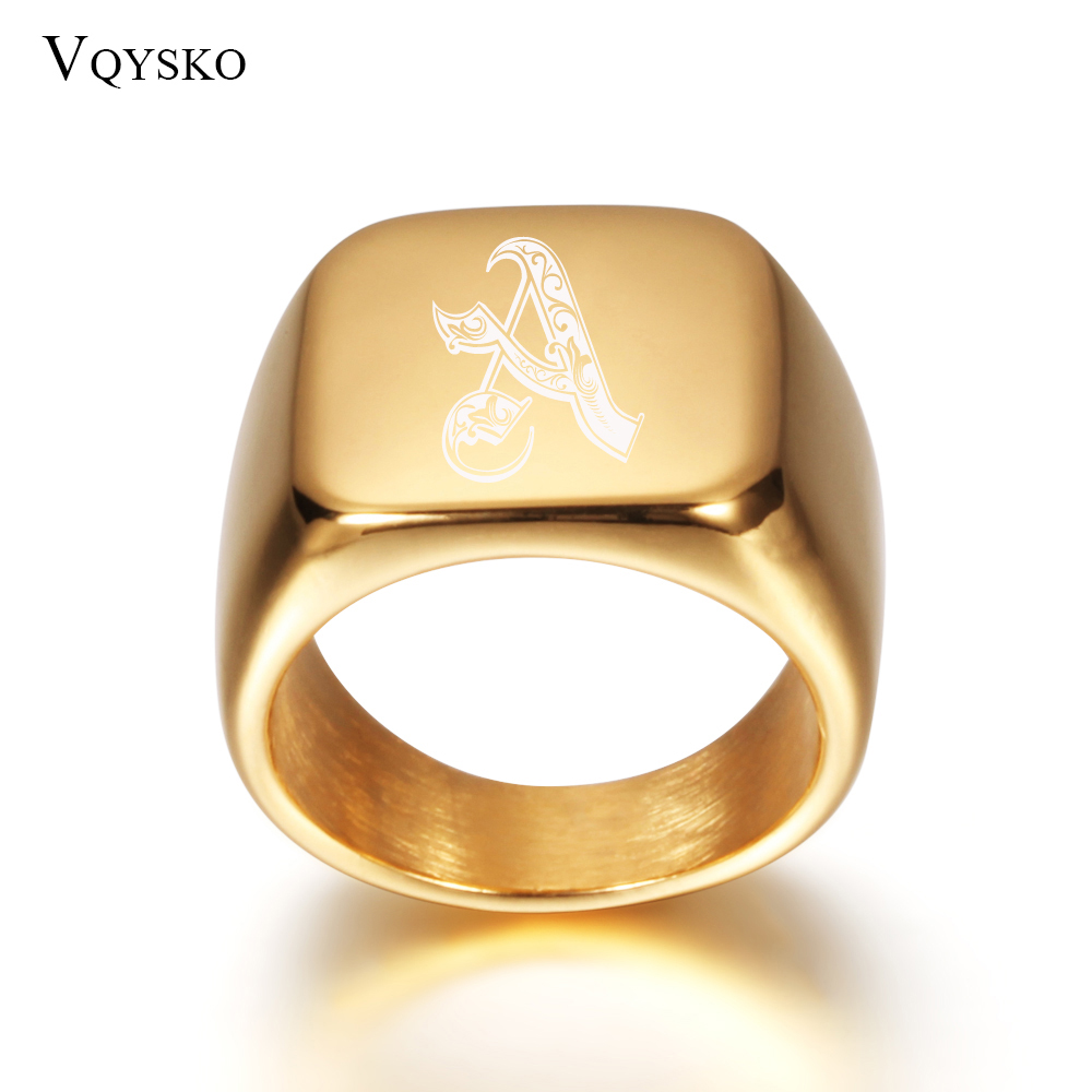 Gold Tone Mens Big Letter Ring – обзор и цена Initial Ring Custom