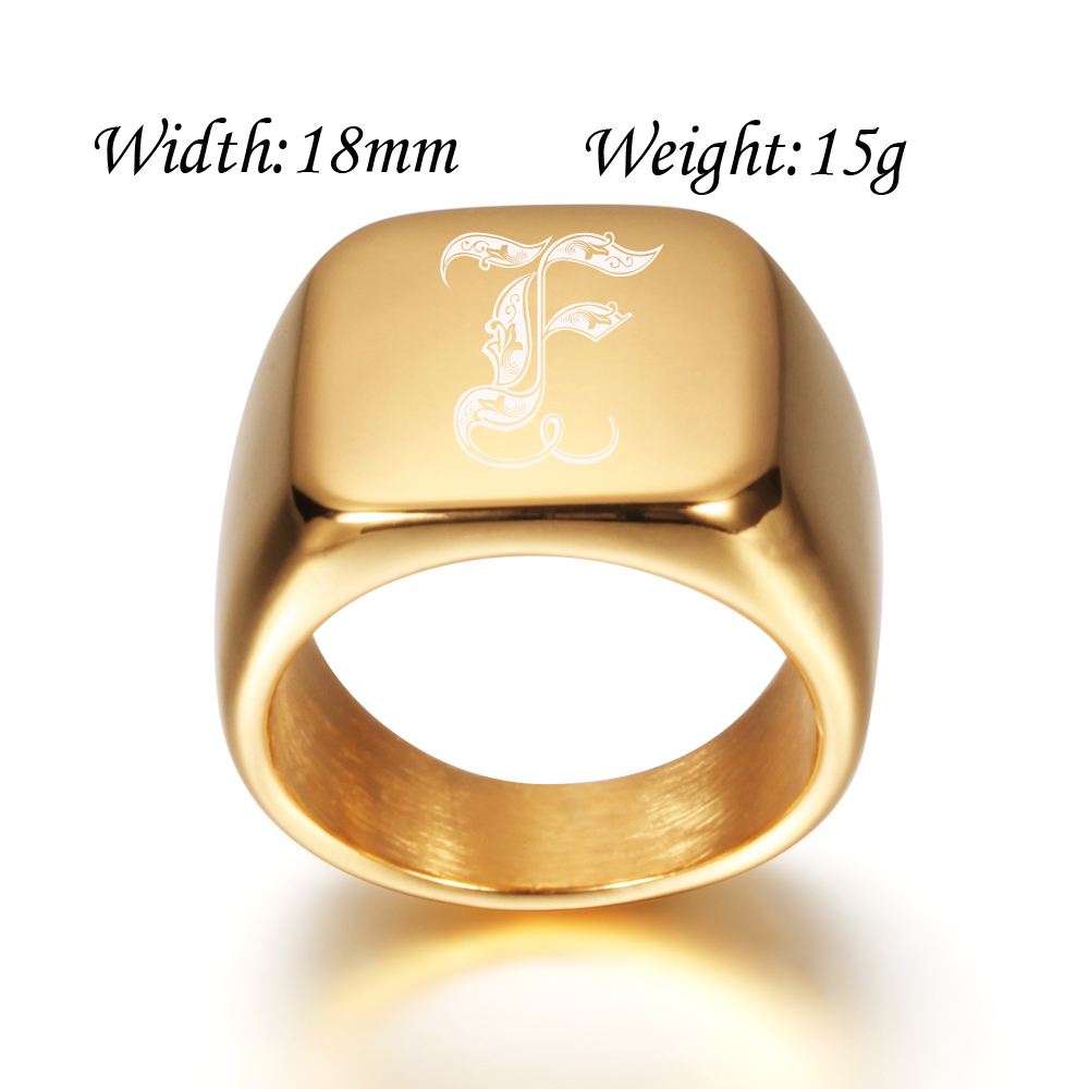 Gold Tone Mens Big Letter Ring – обзор и цена Initial Ring Custom