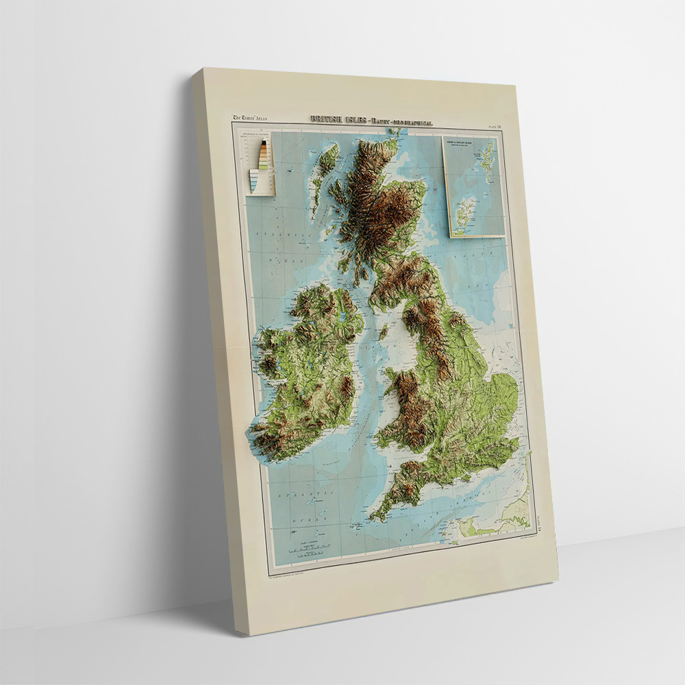 3D Relief Map of 1922 British  – обзор и цена Custom Map Poster