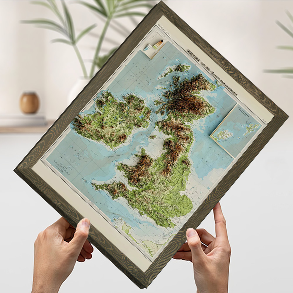 3D Relief Map of 1922 British  – обзор и цена Custom Map Poster
