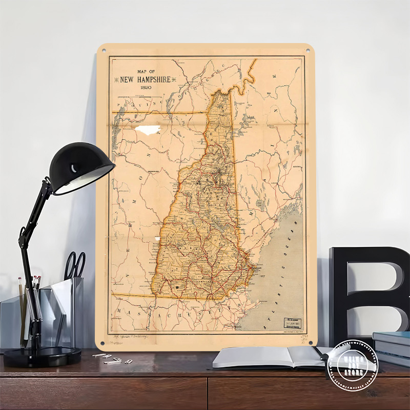 New Hampshire Map 1890 Poster  – обзор и цена Custom Map Poster