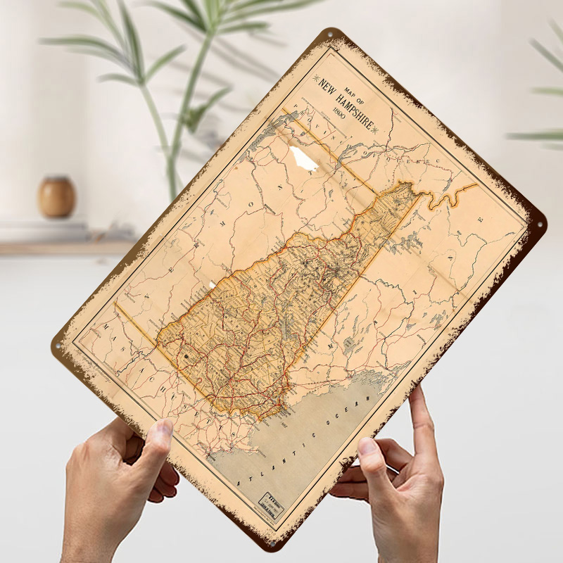 New Hampshire Map 1890 Poster  – обзор и цена Custom Map Poster