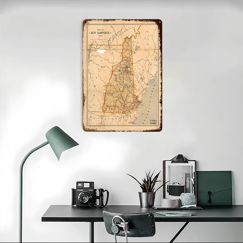 New Hampshire Map 1890 Poster  – обзор и цена Custom Map Poster