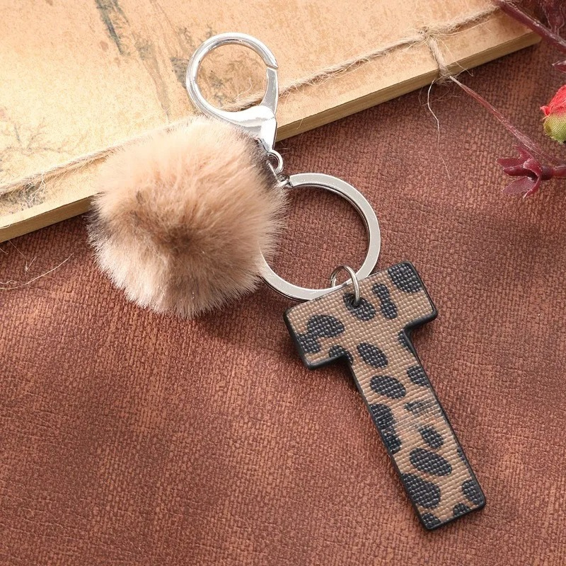 A-M Fashion Leopard Alphabet A – обзор и цена Monogram Keychain Leather