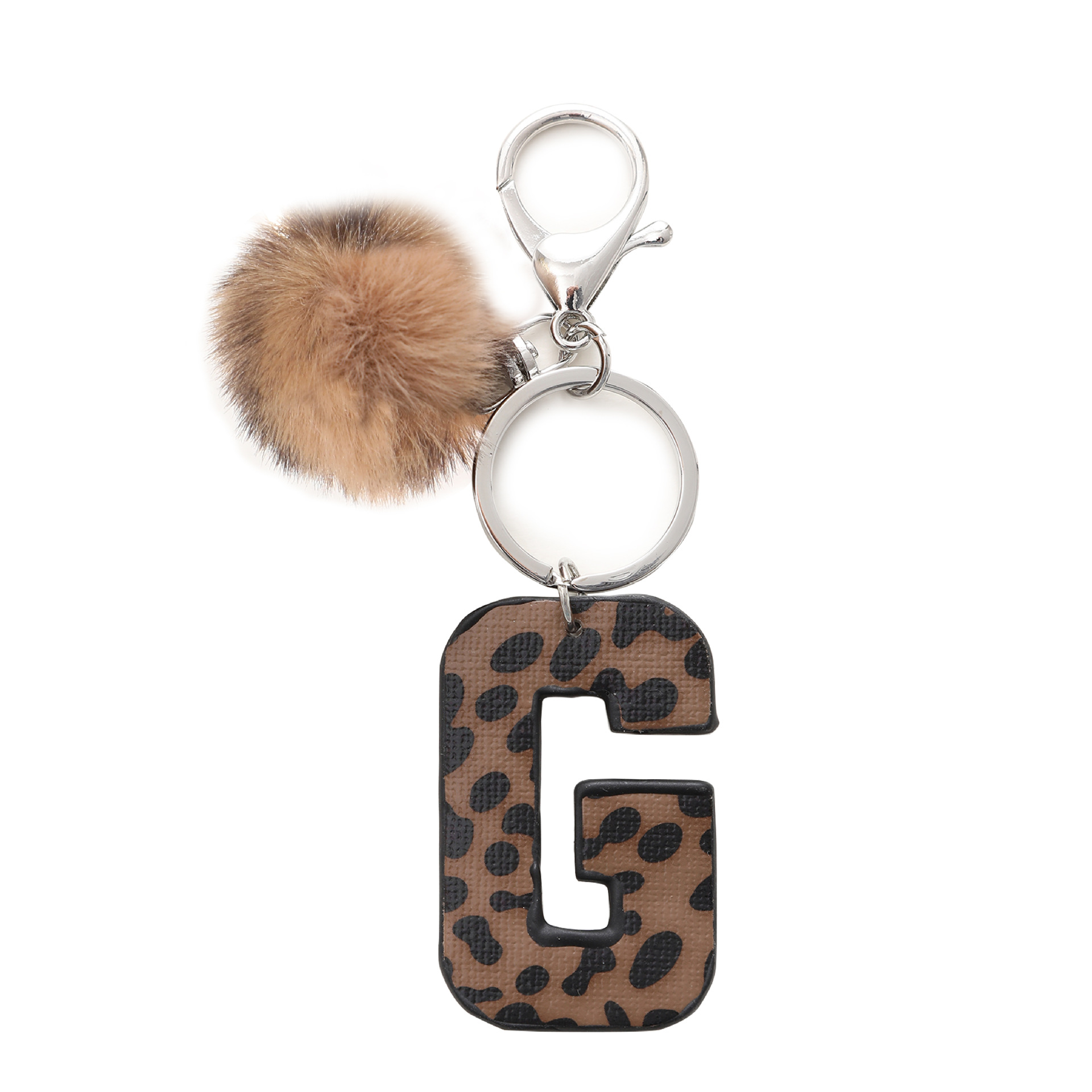 A-M Fashion Leopard Alphabet A – обзор и цена Monogram Keychain Leather