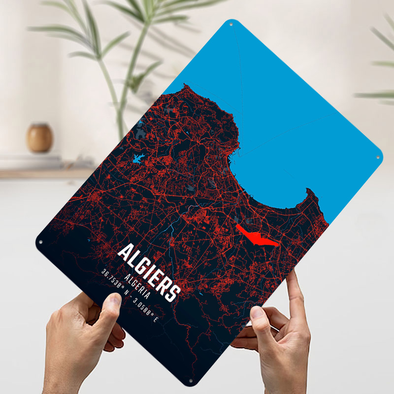 Algiers City Map Metal Poster  – обзор и цена Custom Map Poster