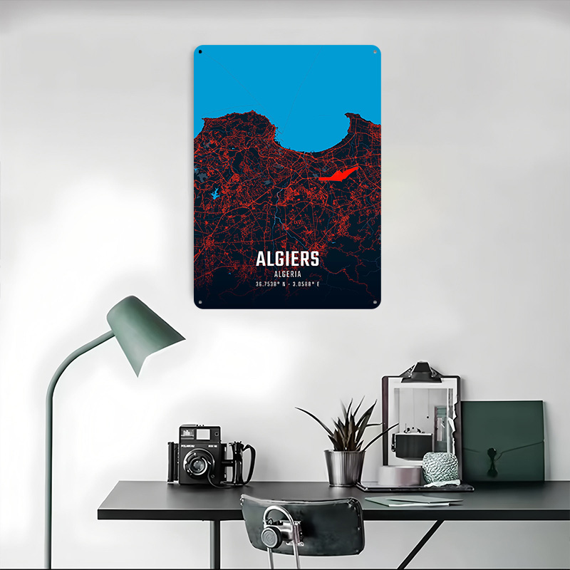 Algiers City Map Metal Poster  – обзор и цена Custom Map Poster