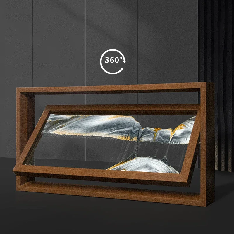 3D Rotatable Sandscape Moving  – обзор и цена Engraved Wood Frame