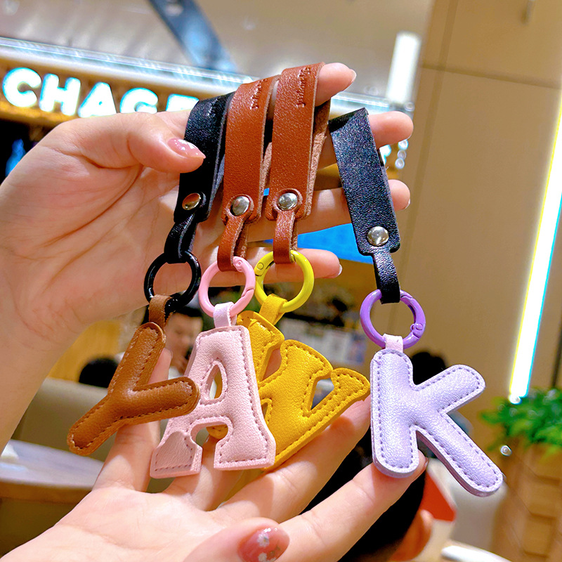 Creative PU Leather 26 Letter  – обзор и цена Monogram Keychain Leather