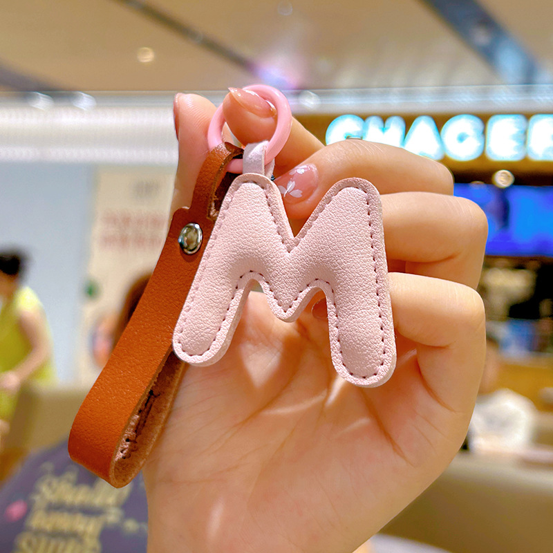 Creative PU Leather 26 Letter  – обзор и цена Monogram Keychain Leather
