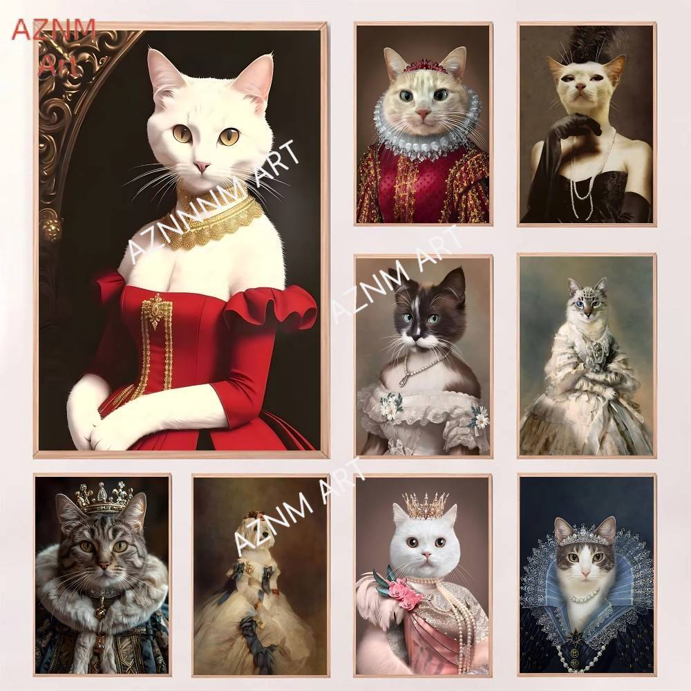 Renaissance Royal Cat Funny Po – обзор и цена Pet Portrait Custom