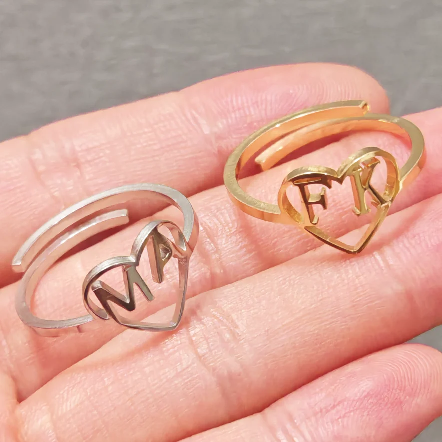Custom Hollow Name Initials Ri – обзор и цена Initial Ring Custom