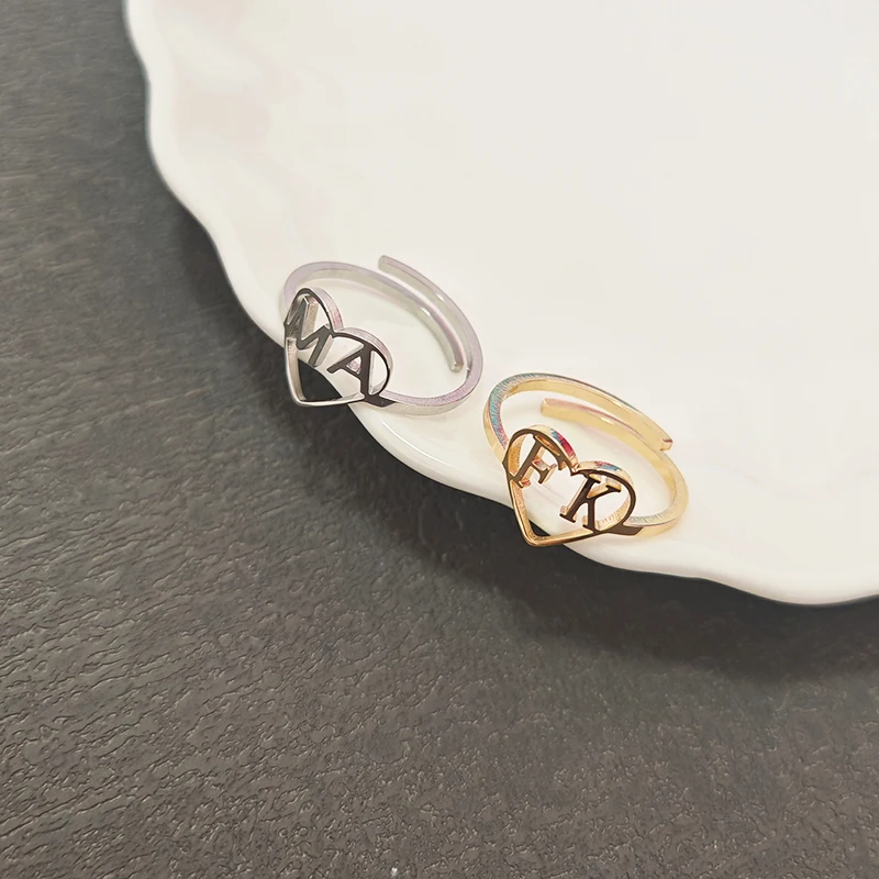 Custom Hollow Name Initials Ri – обзор и цена Initial Ring Custom
