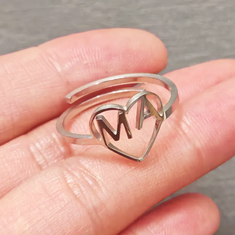 Custom Hollow Name Initials Ri – обзор и цена Initial Ring Custom