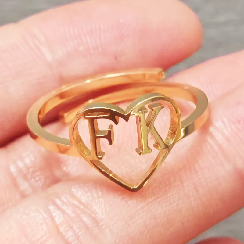 Custom Hollow Name Initials Ri – обзор и цена Initial Ring Custom