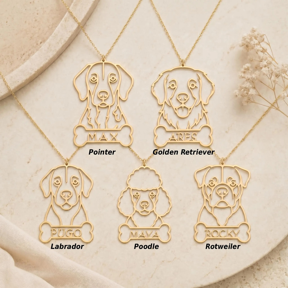 Personalized Custom Dog Breed  – обзор и цена Birth Flower Necklace