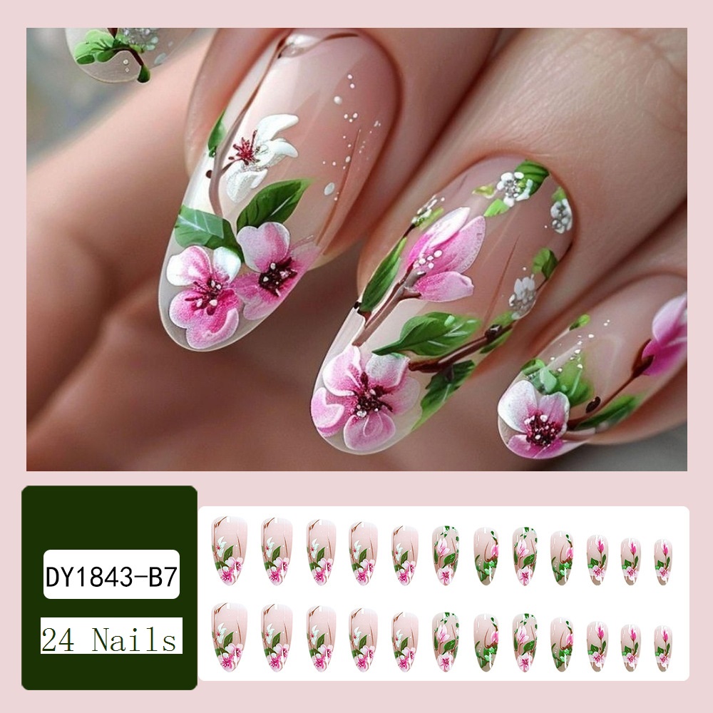 Short Almond Press on Nails 3D – обзор и цена Pressed Flower Art
