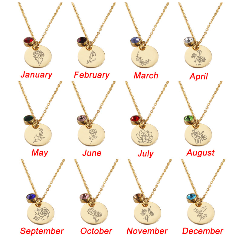Crystal Birthstone Necklace fo – обзор и цена Birth Flower Necklace