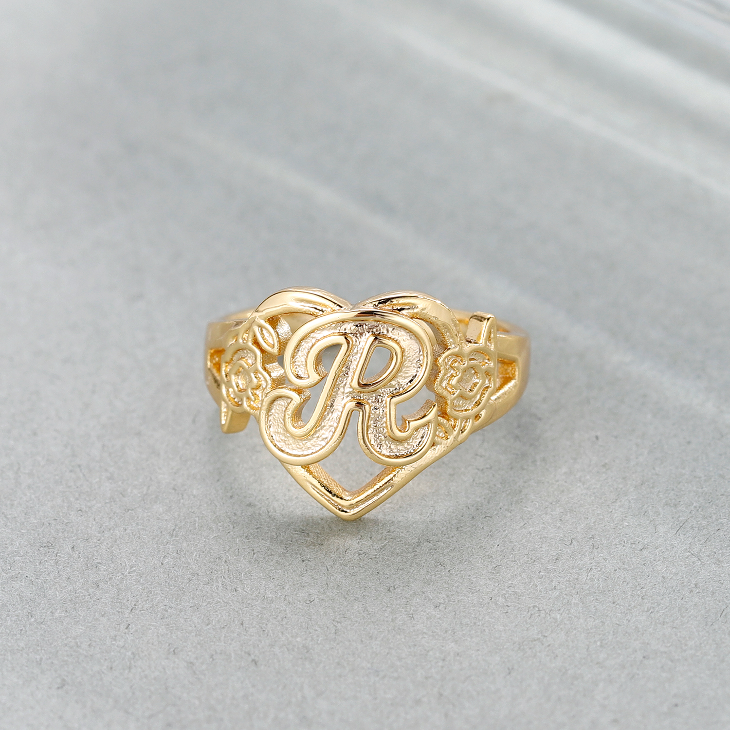 Custom Initials Heart Adjustab – обзор и цена Initial Ring Custom