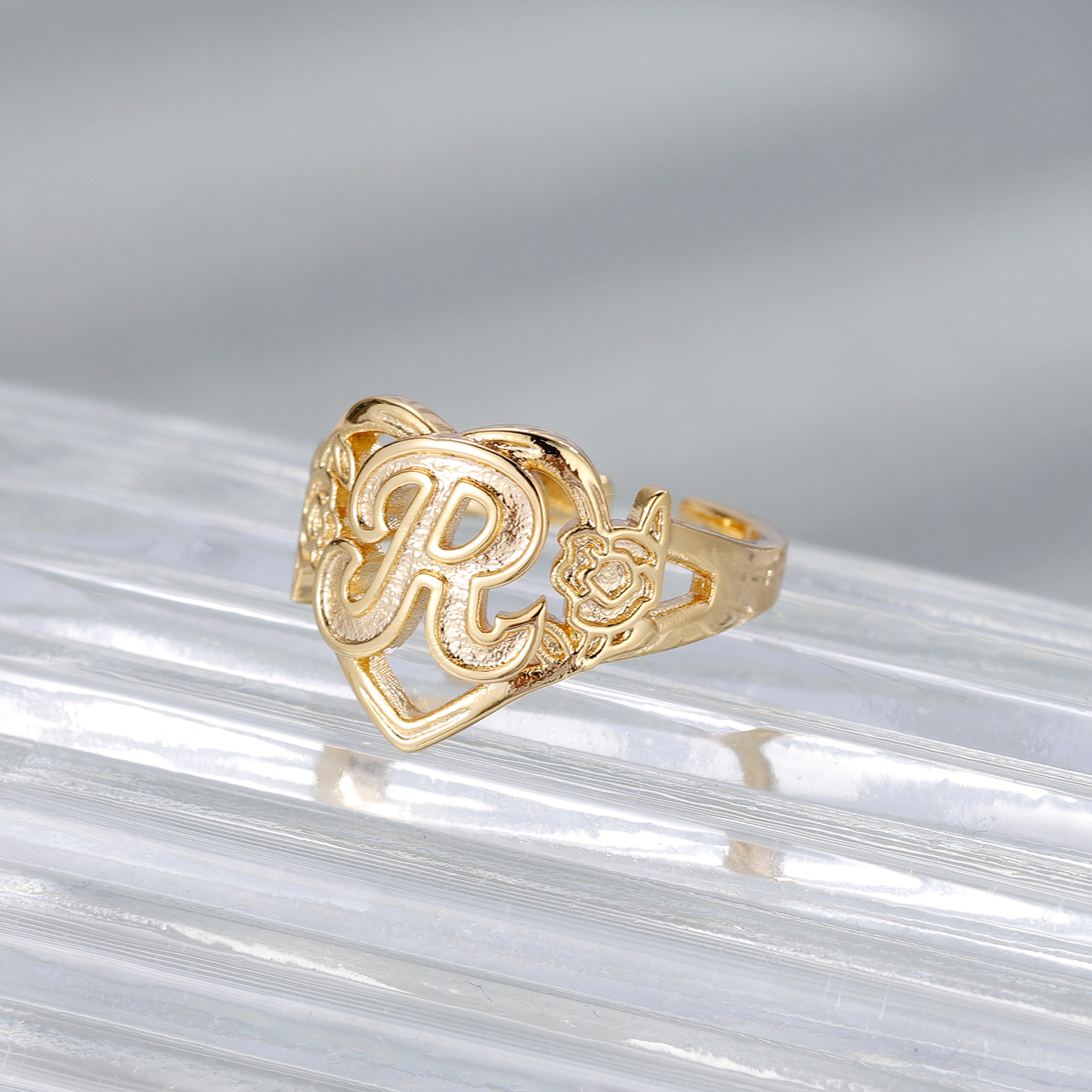 Custom Initials Heart Adjustab – обзор и цена Initial Ring Custom
