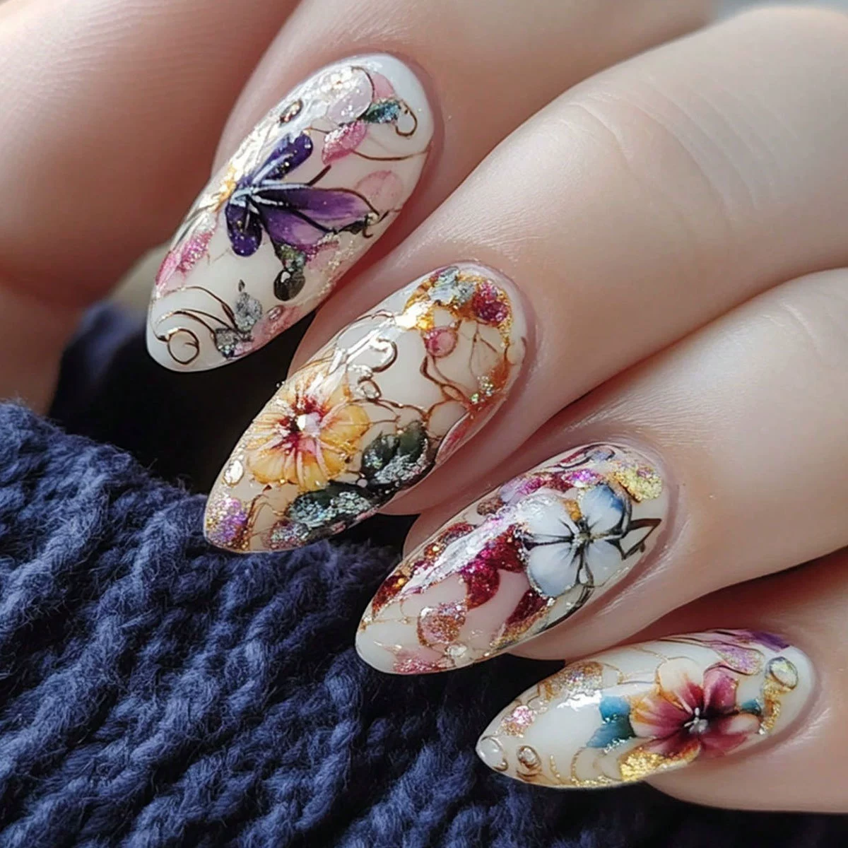 24Pcs Simple Almond Nails Tips – обзор и цена Pressed Flower Art