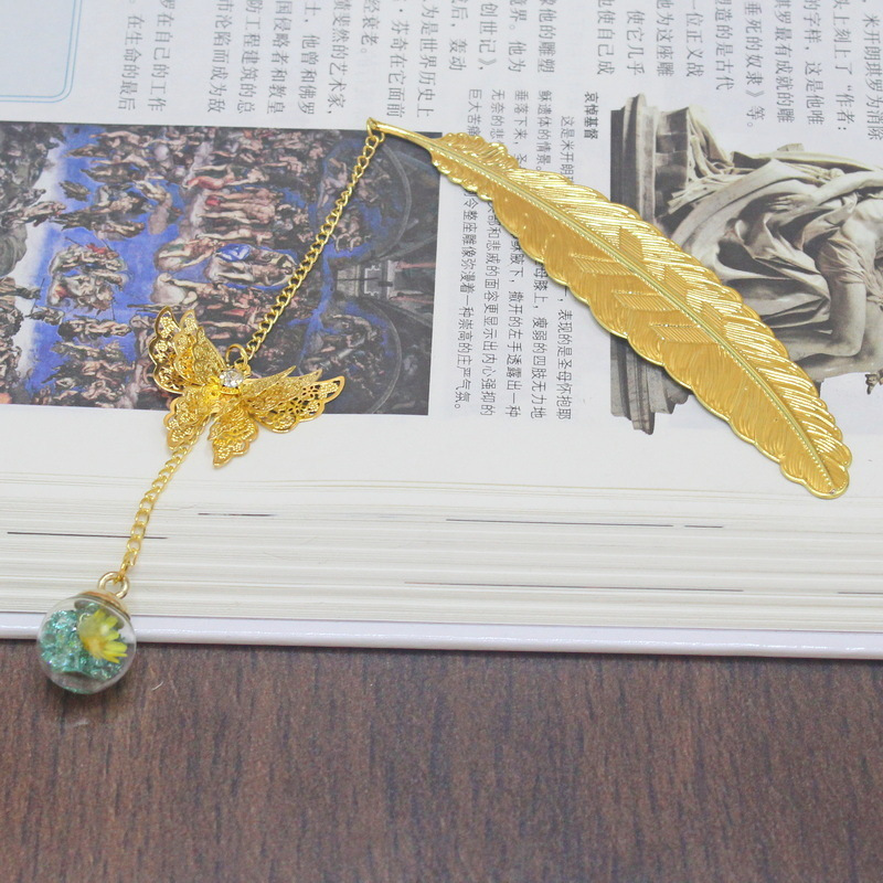 1pc Chinese Style Metal Feathe – обзор и цена Dried Flower Bookmark