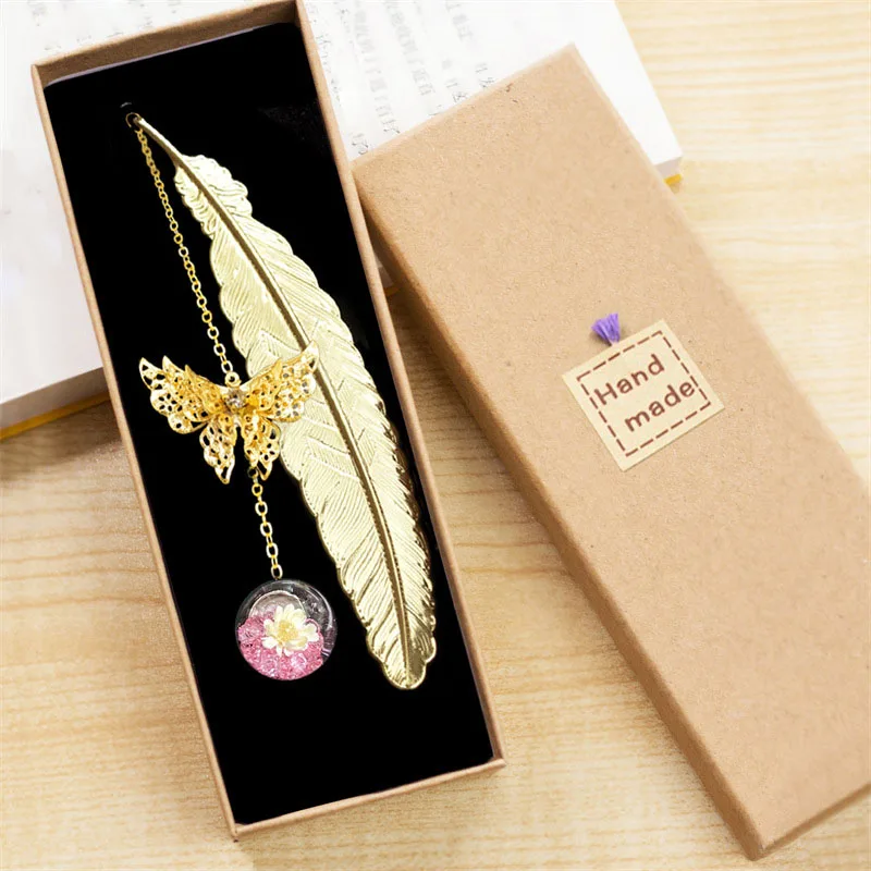 1pc Chinese Style Metal Feathe – обзор и цена Dried Flower Bookmark