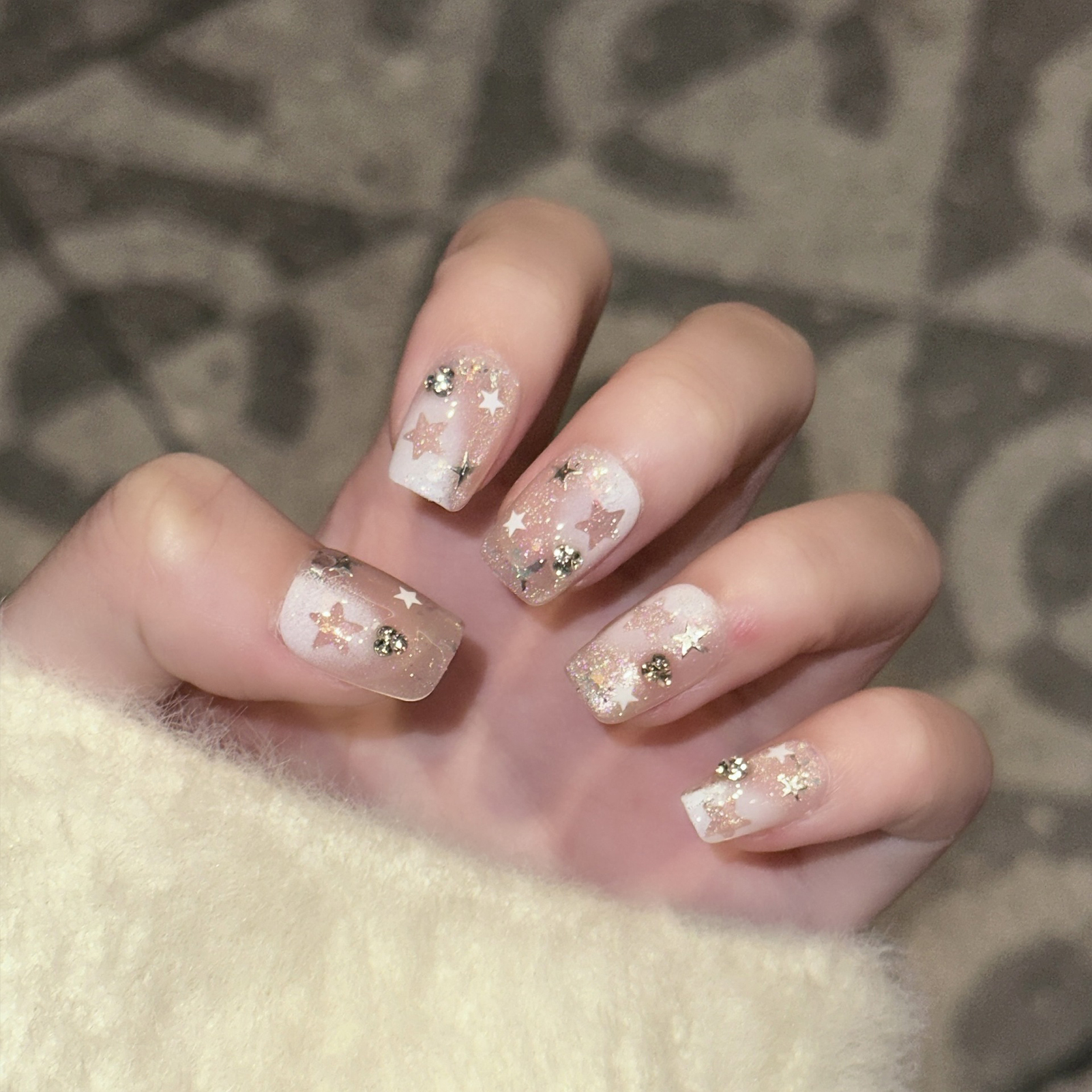 10PCS Short Square Fake Nails  – обзор и цена Pressed Flower Art