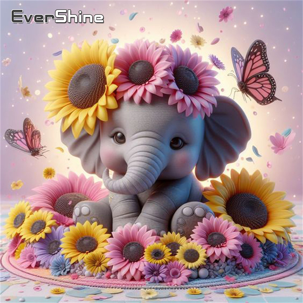 Evershine Elephant Diamond Pai – обзор и цена Photo Mosaic Print