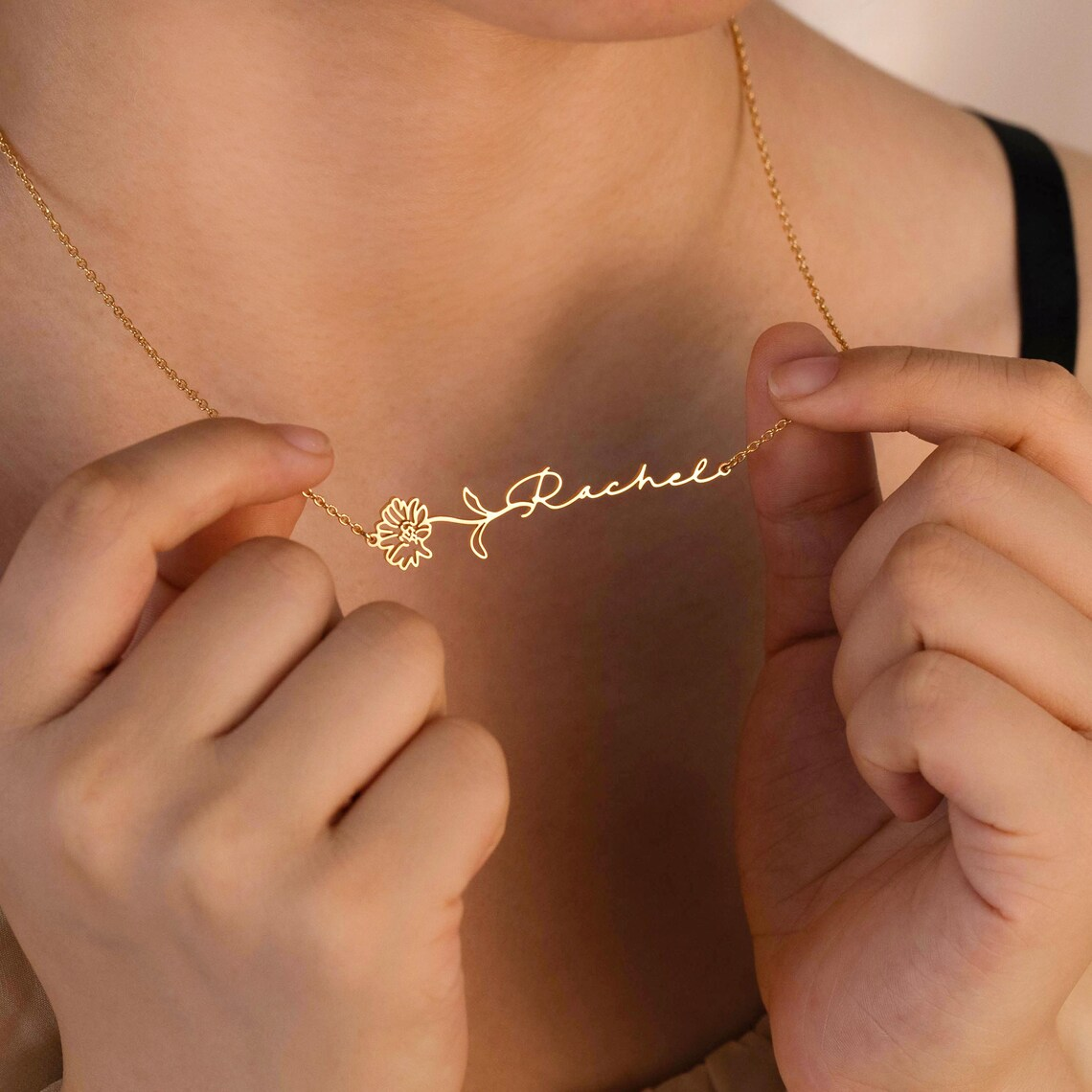 Haiyufly Custom Name Necklace  – обзор и цена Birth Flower Necklace