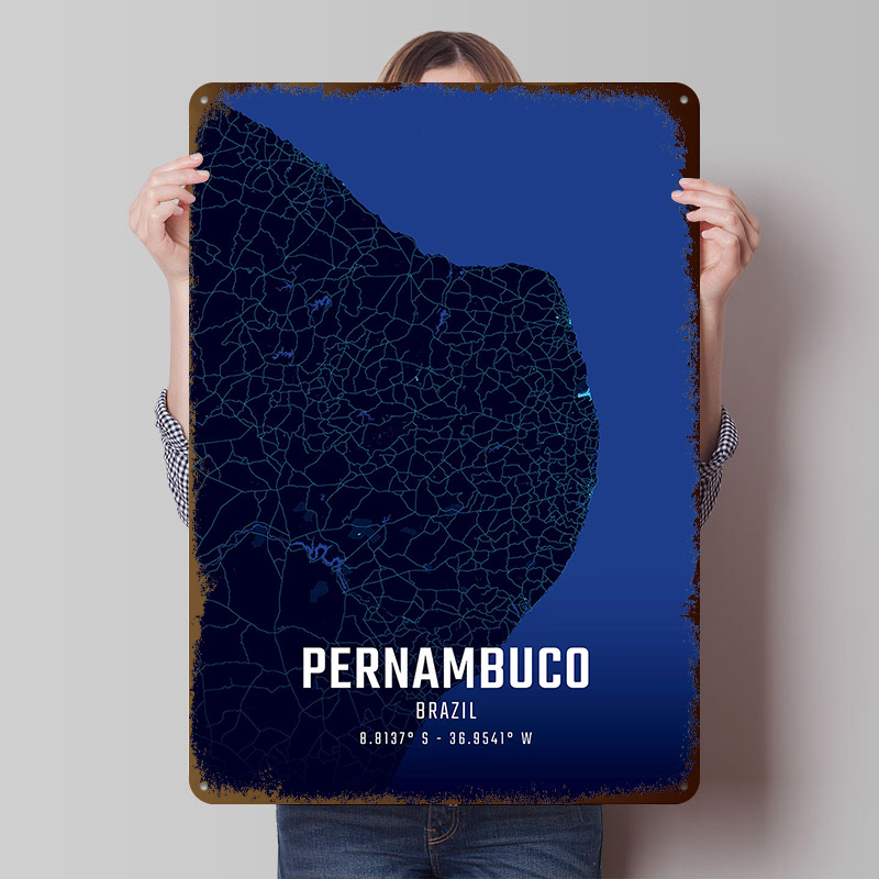 Pernambuco Midnight City Map M – обзор и цена Custom Map Poster