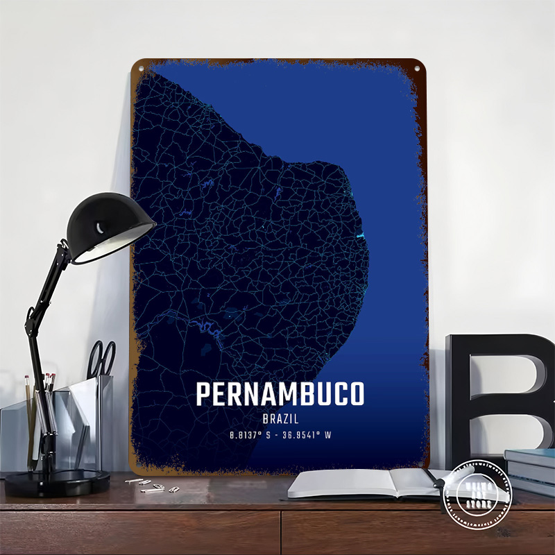 Pernambuco Midnight City Map M – обзор и цена Custom Map Poster