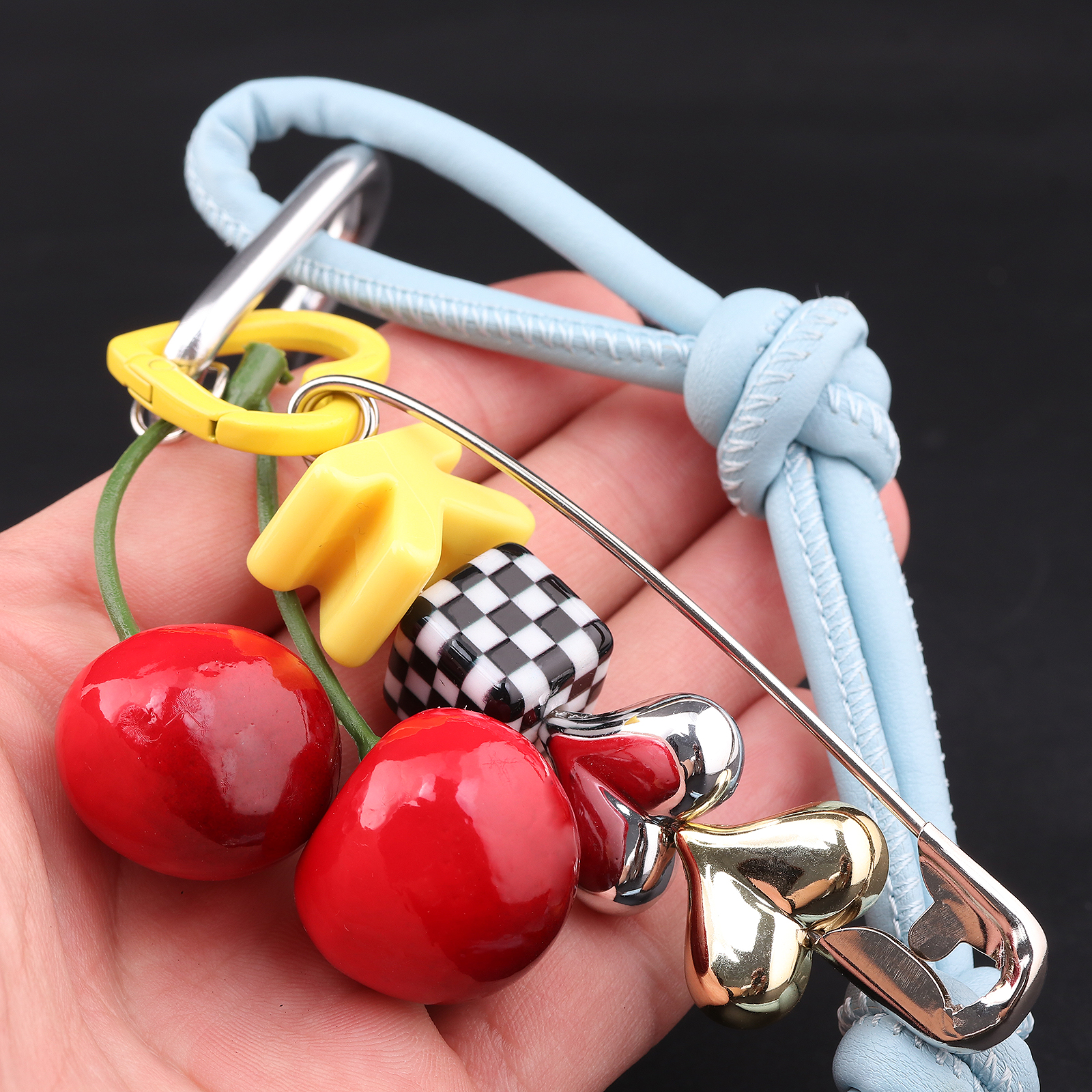 Y2k Cute Cherry Alphabet PU Le – обзор и цена Monogram Keychain Leather