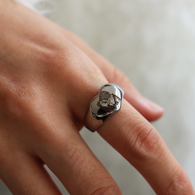 Custom Engraved Picture Logo N – обзор и цена Initial Ring Custom