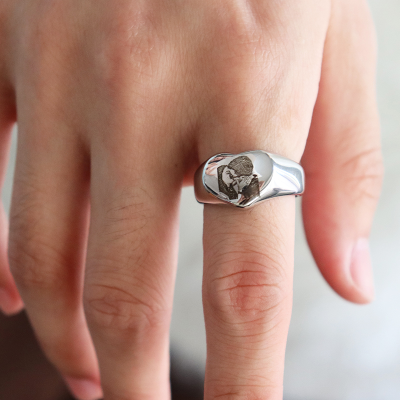 Custom Engraved Picture Logo N – обзор и цена Initial Ring Custom