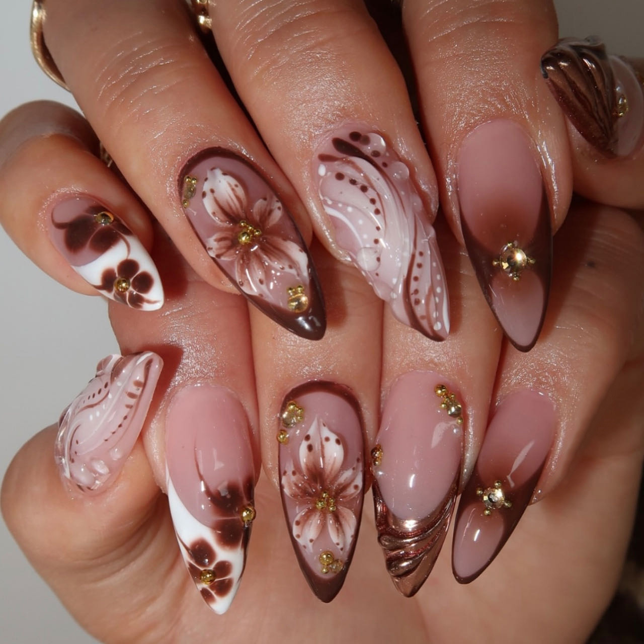 Medium fake nails for women gr – обзор и цена Pressed Flower Art